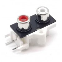 Jack RCA Branco - 2 saidas (VM e BCO) PCI 90º