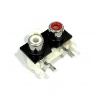 Jack RCA Horizontal - 2 saidas (BCO e VM) PCI 90º