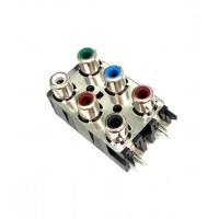 Jack RCA - 6 saidas - Vertical (BC, VM, PT, VD, AZ, VM) PCI