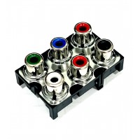 Jack RCA - 6 saidas (2x VM, VD, AZ, BCO, PT) PCI